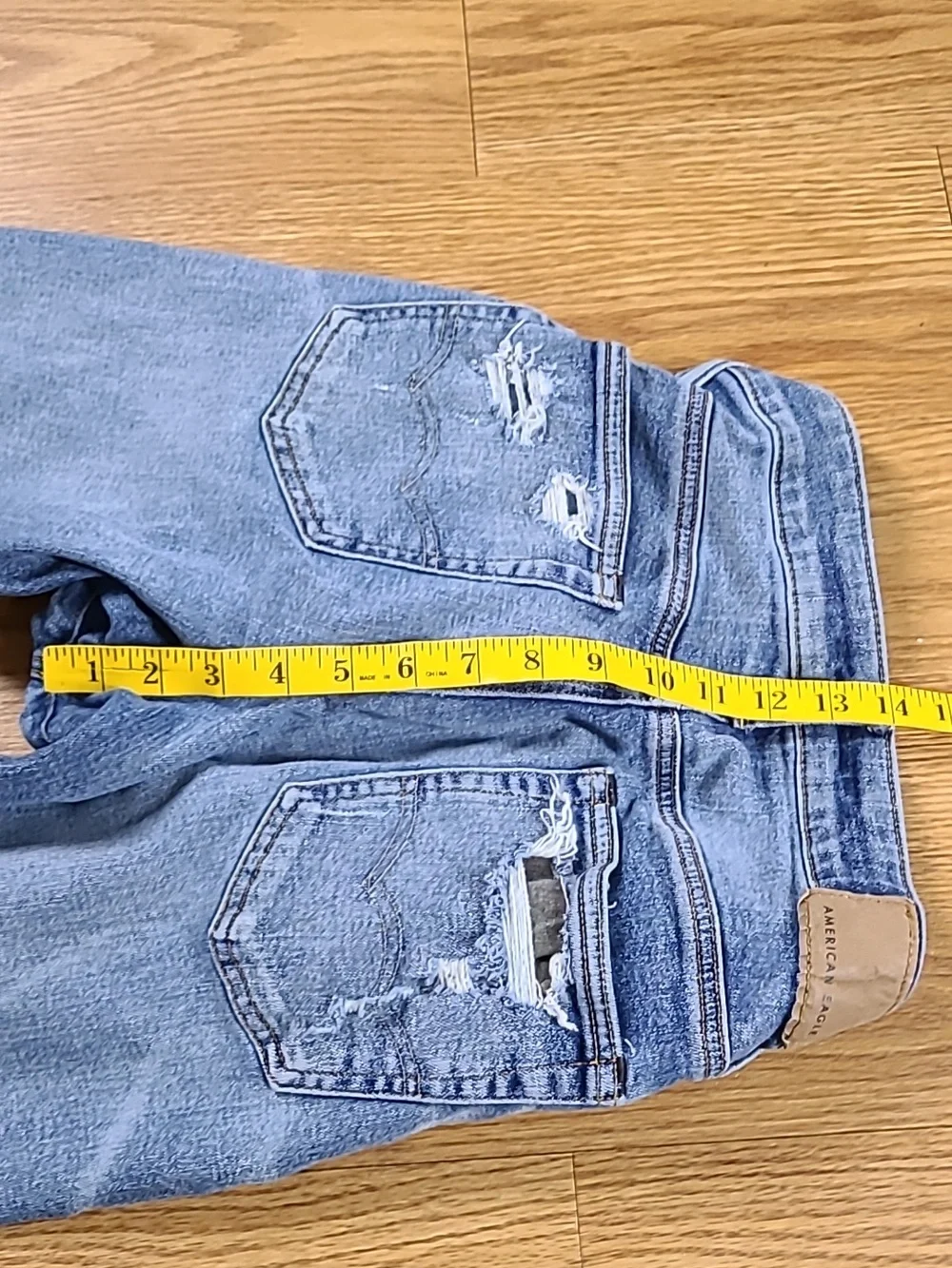 American Eagle Athletic Skinny 29x27 Pre-owned Destroyed Denim Strech Jeans